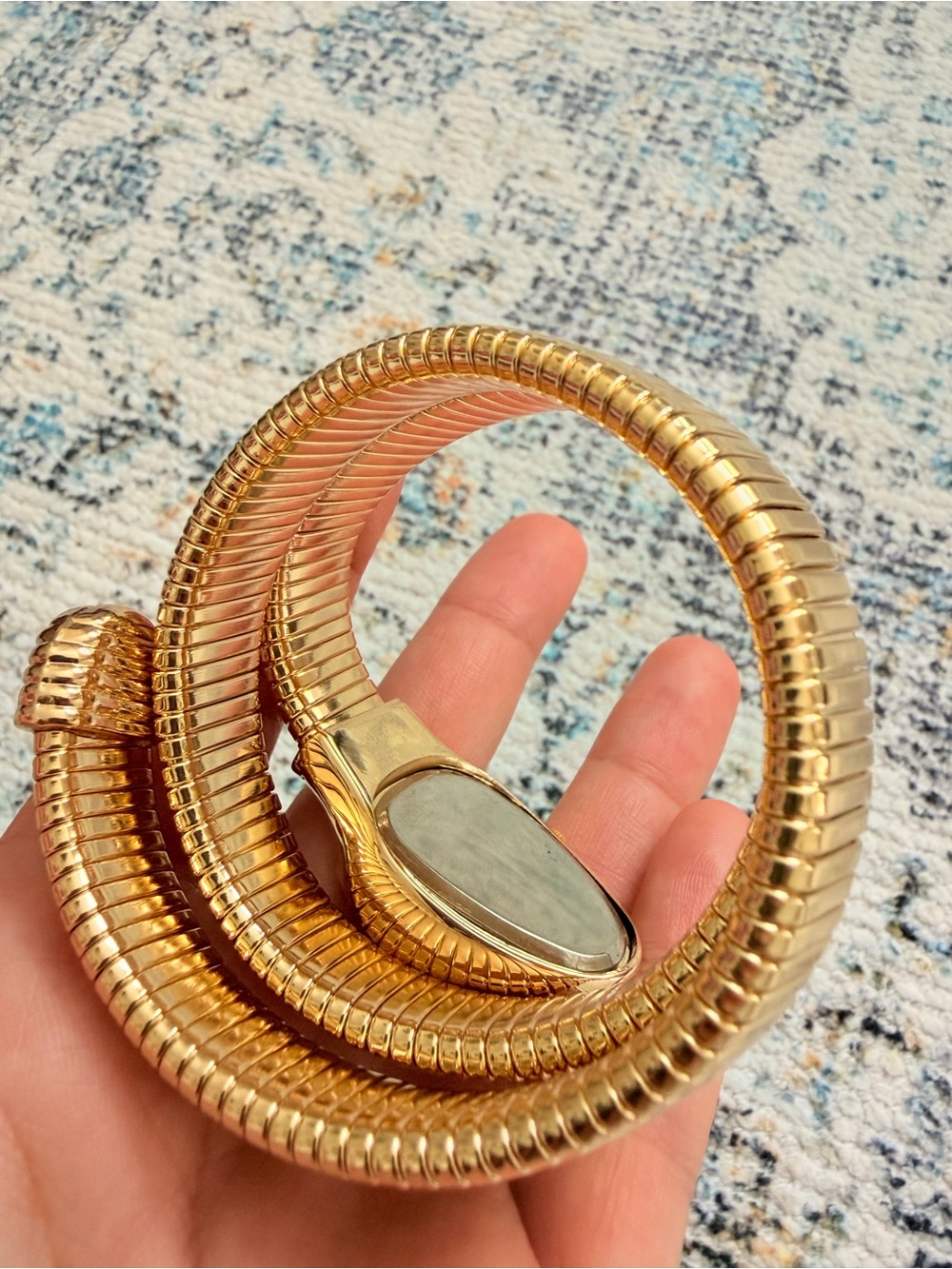 Serpenti Snake Gold-Tone Green Dial Wrap Watch Snake Watch - Picture 4 of 8